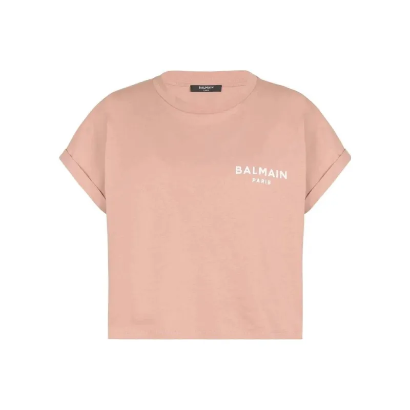 BALMAIN Logo Detailed Cropped Top-0