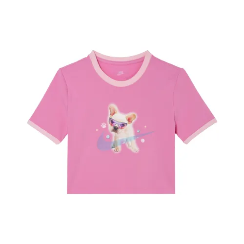 Nike Sportswear Women's Graphic Slim Crop T shirt Pink
