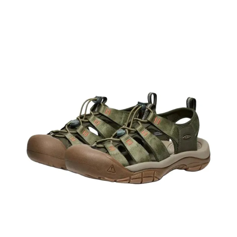 KEEN Newport H2 Anti Slip Wear Resistant River Trekking Shoes Men's Green-2
