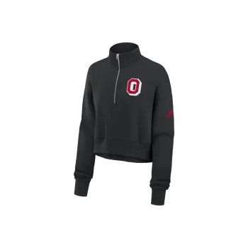 Nike Ohio State Buckeyes Legacy Elevated Logo Women's Nike College Cropped 1/4-Zip Crew