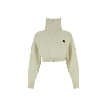 ISABEL MARANT ETOILE Oxane Logo Embroidered Cropped Cardigan