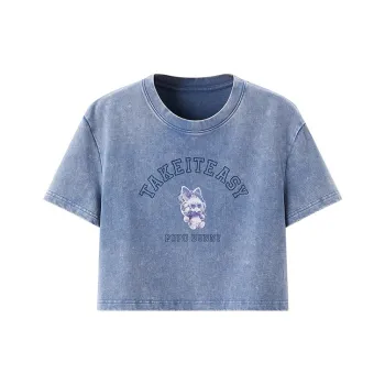Honey Kuma X LEDIN Honey Kuma Co branded Series T Shirts Women's Denim Blue