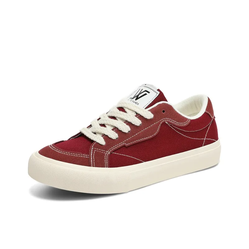 WHITE SANDS Skateboard Shoes Men Low Top Denim Blue/Burgundy/Gray-8