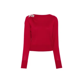 Erdem Appliqué Wool Sweater