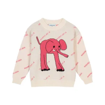 INSANE LASIA Loose Fit Knitwear Women's Rice Flour Color Blocking