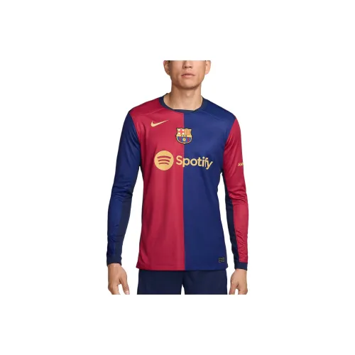 Nike Fc Barcelona 2024/25 Stadium Home Men's Nike Dri FIT Soccer Replica Long Sleeve Jersey