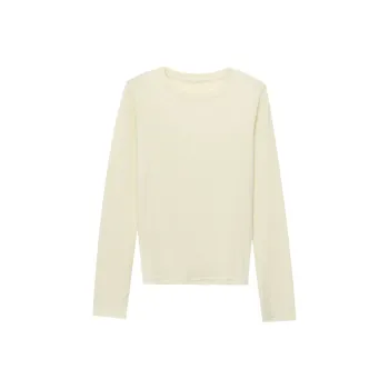 CHARM PICK Drop Shoulder Sleeve T Shirt Women's Yellow