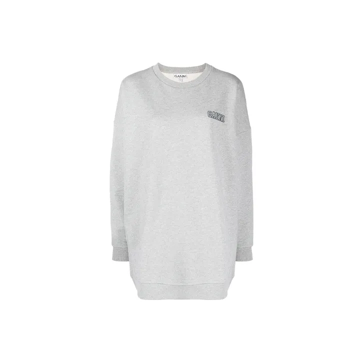 GANNI Software Isoli Drop Shoulder Sweatshirt 'Paloma Melange'-0