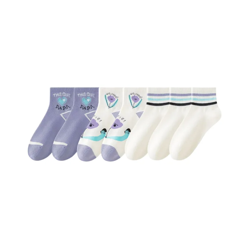 Cotton Gene Mid-Calf Socks Women's 5 Pack-52