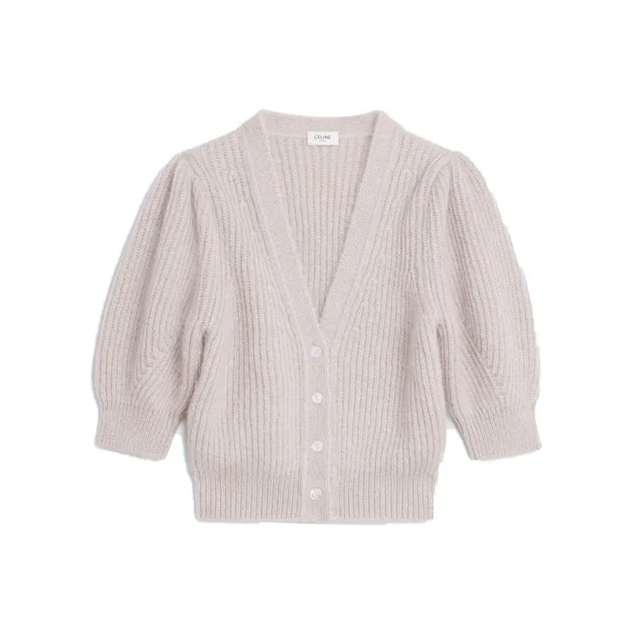 CELINE SS22 Knitted Fabric Cardigan Women's Violet-0