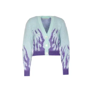 Alessandra Rich Flame print Knitted Cardigan