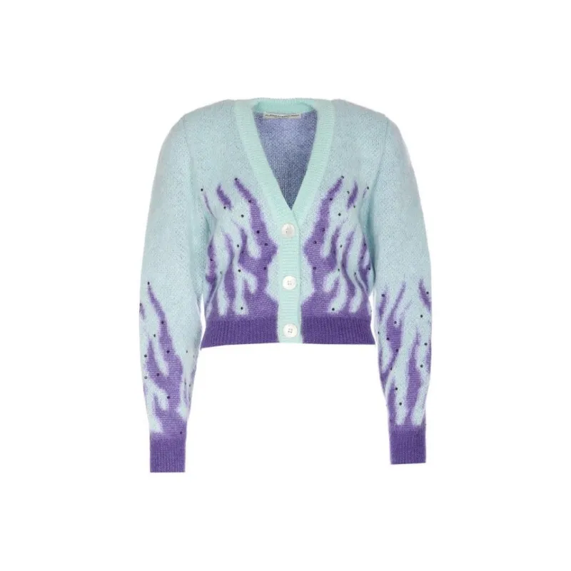 Alessandra Rich Flame print Knitted Cardigan-0