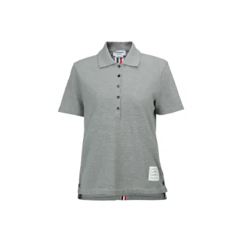 THOM BROWNE Center Back Stripe Piqué Polo Top
