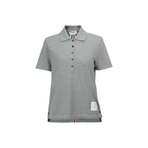 THOM BROWNE Center Back Stripe Piqué Polo Top