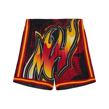 NBA x Mitchell & Ness Miami Heat Big Face Fashion Basketball Shorts Men's Black