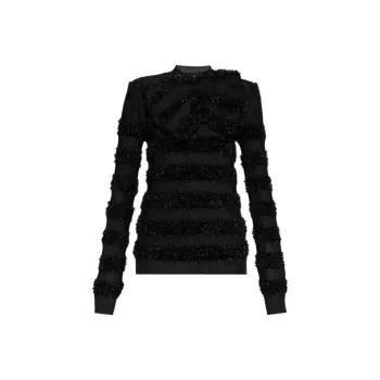 BALMAIN Metallic Panelled Jumper
