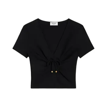 CELINE Heart Crop Top In Underpinning Silk And Cotton