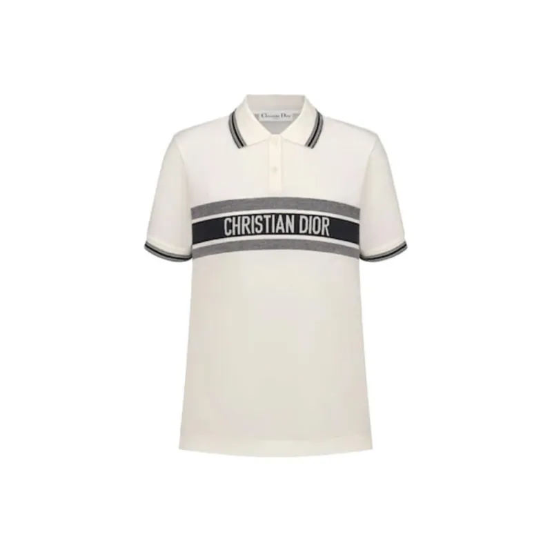 DIOR Quarterly New Products Polo Shirt Women's White-0