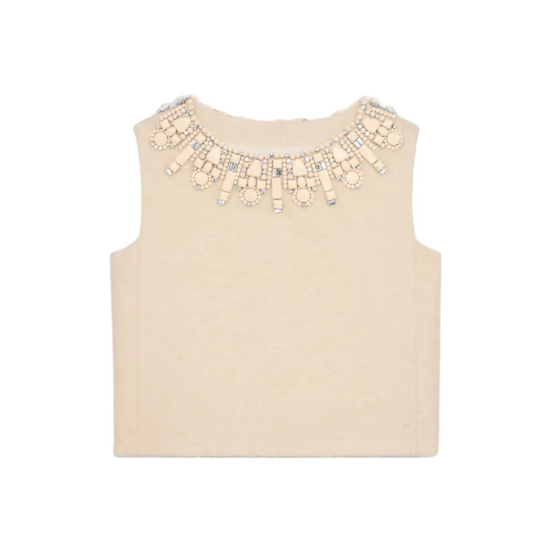 CELINE Embroidered Top In Bouclette Natté-0