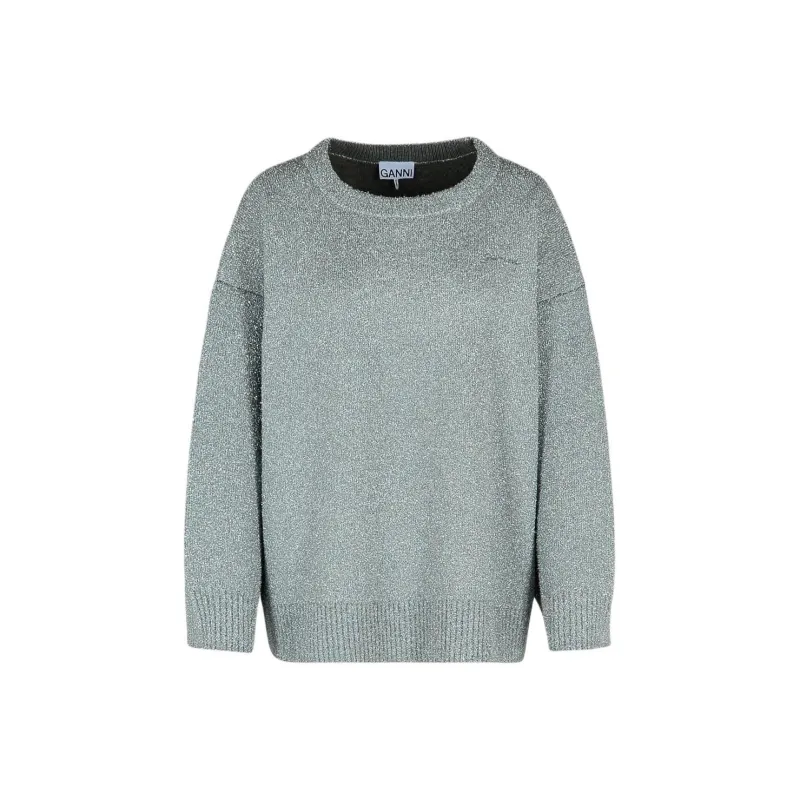 GANNI Crewneck Ribbed Knit Jumper-0