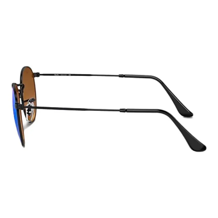 RayBan Metal Round Sunglasses Unisex Black-3
