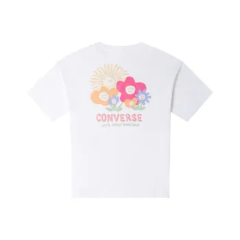 Converse Grow Together Drop Shoulder Sleeve T Shirt Women's White