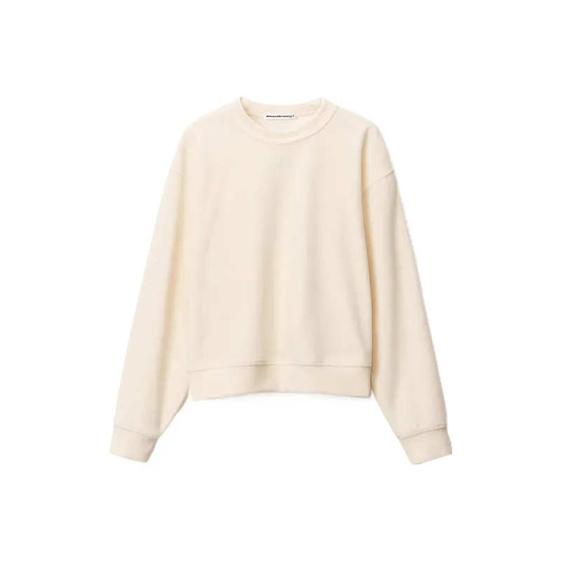 Alexander Wang Velvet Crystal logo Sweatshirt-0