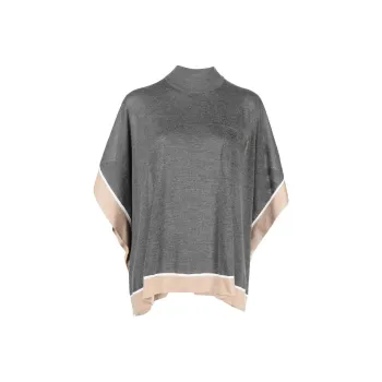 Brunello Cucinelli Turtleneck Knitted Cape Jacket
