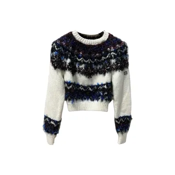 CHANEL Sweater Women's Black White