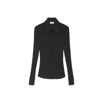 SAINT LAURENT Buttoned Long Sleeved Knitted Shirt