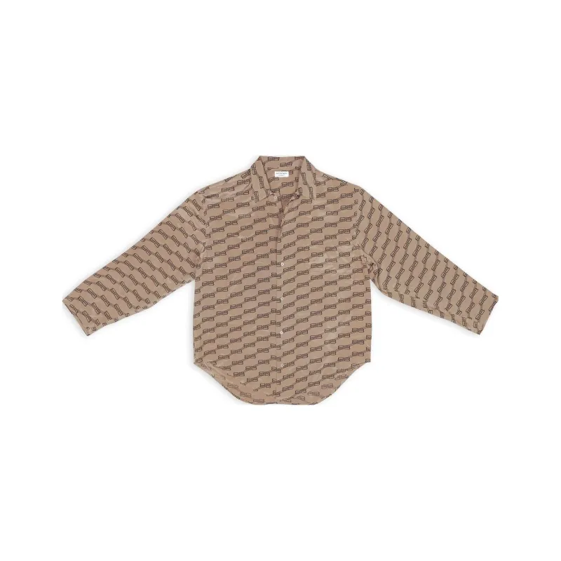 Balenciaga Monogram Shirt 'Beige/Brown'-0