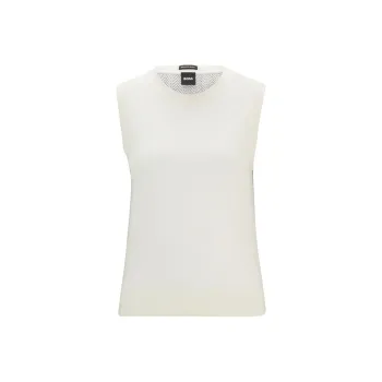 HUGO BOSS Abstract Pattern detail Sleeveless Knitted Top