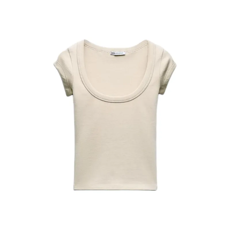 ZARA T-Shirts Women's Beige-0