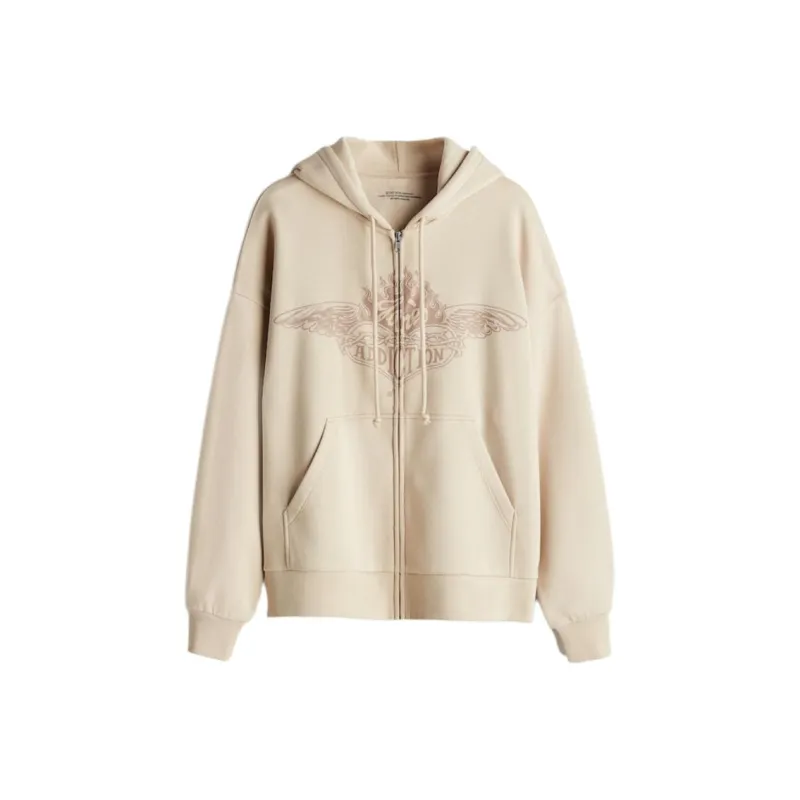 H&M Sweatshirt Women's Light Beige/Jane's Addiction-0