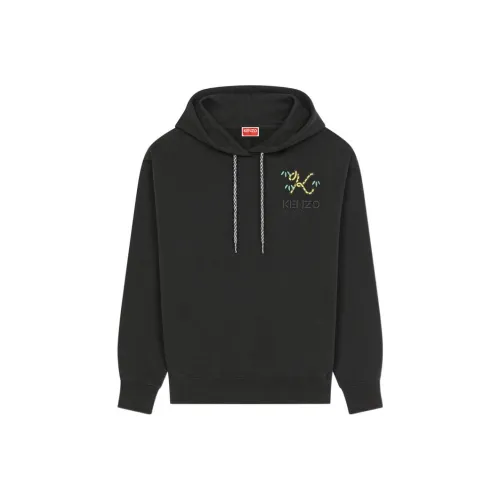 KENZO Logo Embroidered Drawstring Hoodie