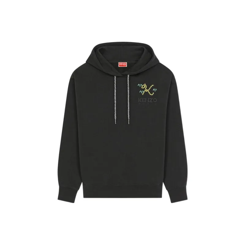 KENZO Logo Embroidered Drawstring Hoodie-0