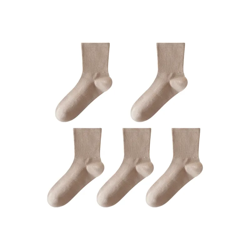 H YXIANG Mid Calf Socks Men's 5 Pack-10