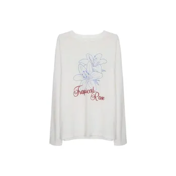 Shuhao Bai Drop Shoulder Sleeve T Shirt Women's White