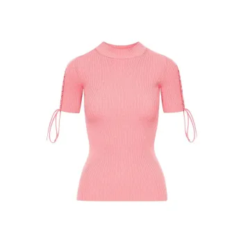 Oscar De La Renta Tie detail Ribbed Jumper