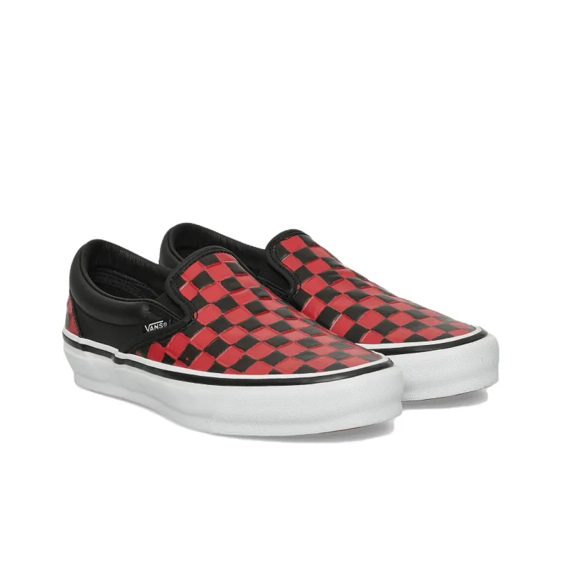 Vans CLASSIC SLIP ON Anti Slip Wear Resistant Low Top Skateboard Shoes Unisex Red Black-1