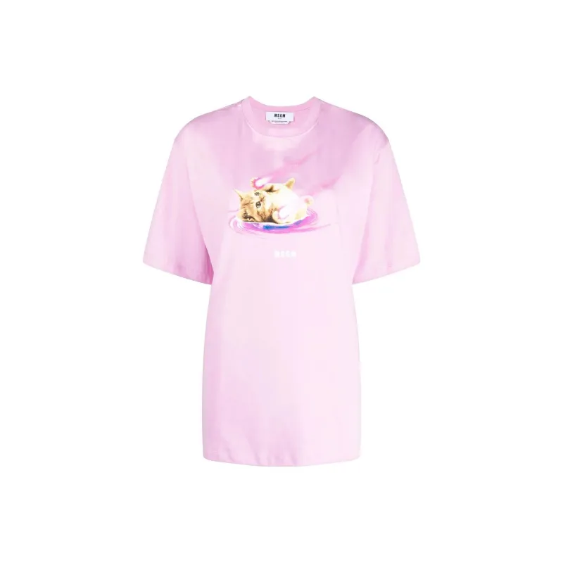 MSGM Graphic Printed Crewneck T-Shirt-0