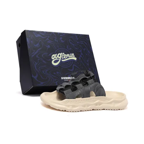 OUGLEMEN Slip Resistant Odor Resistant Abrasion Resistant Slide Slippers Men's