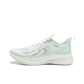 QIAODAN Speed Slip Resistant Coverage Rebound Low Top Casual Running Shoes Men's Ivory Oocyan