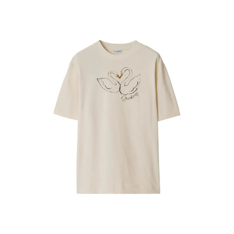 Burberry Swan Cotton T shirt-0