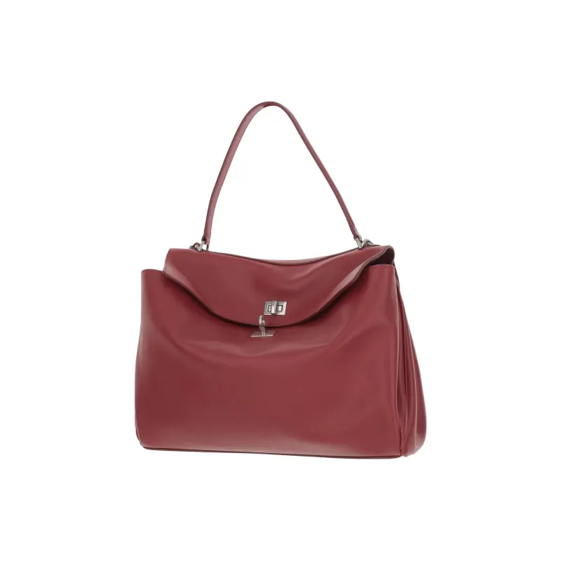Balenciaga Smooth Calf Leather Shoulder Bag Medium Size Women's Red-2