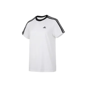 adidas Women's Essentials 3 Stripes Tee White