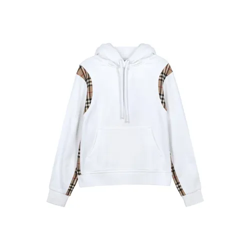 Burberry Vintage Check Panel Oversized Hoodie White