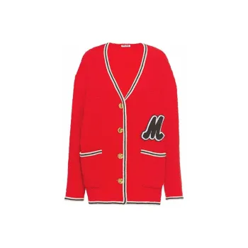 MIU MIU Bouclé V Neck Cardigan