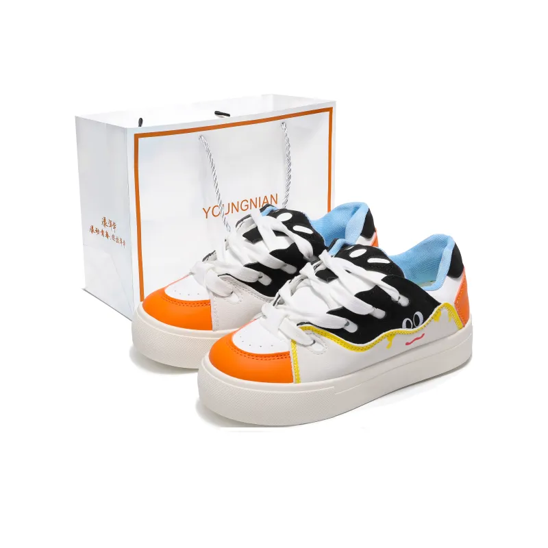 Yang Nianhua Slip Resistant, Abrasion Resistant, Breathable Low Top Casual Shoes Women's White Blue Orange-4