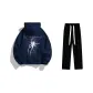 Fleece-Lined Clothing Sets (Navy Blue Fleece-Lined Hoodies & Sweatshirts+Black Fleece-Lined Casual Pants)